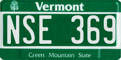 VT license plate NSE369