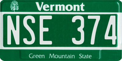 VT license plate NSE374