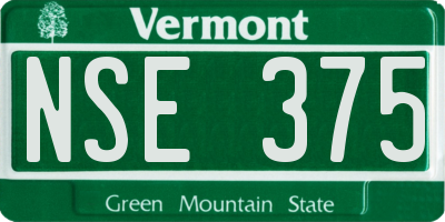 VT license plate NSE375