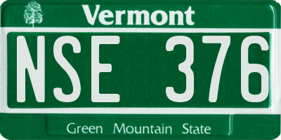 VT license plate NSE376