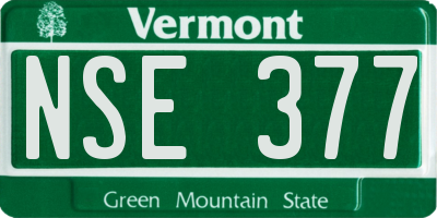 VT license plate NSE377