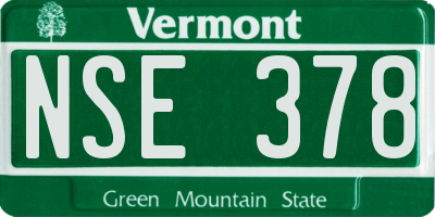 VT license plate NSE378