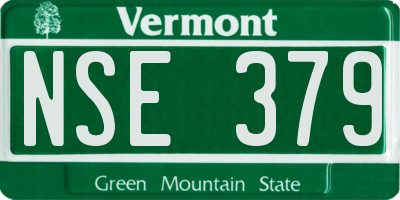 VT license plate NSE379