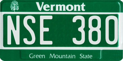VT license plate NSE380