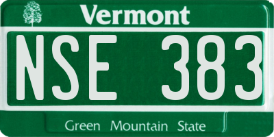 VT license plate NSE383