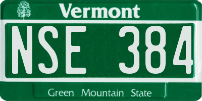VT license plate NSE384