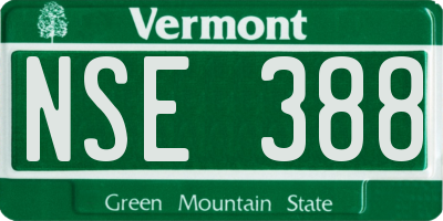 VT license plate NSE388