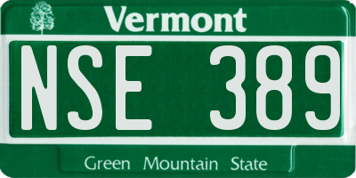 VT license plate NSE389