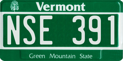 VT license plate NSE391
