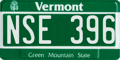 VT license plate NSE396
