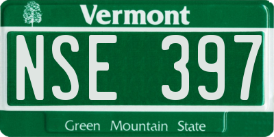 VT license plate NSE397