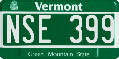 VT license plate NSE399