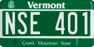 VT license plate NSE401
