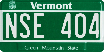 VT license plate NSE404
