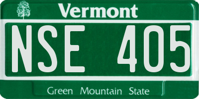 VT license plate NSE405