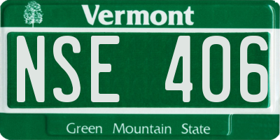VT license plate NSE406