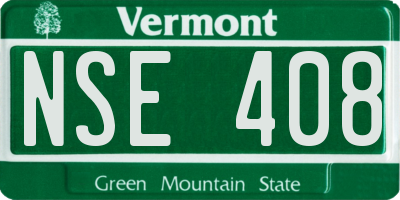 VT license plate NSE408