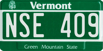 VT license plate NSE409