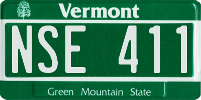 VT license plate NSE411