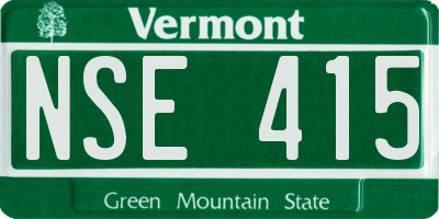 VT license plate NSE415