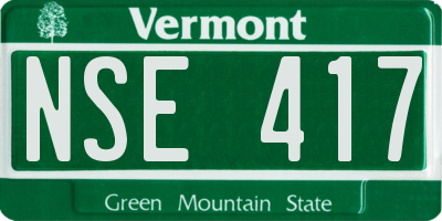 VT license plate NSE417