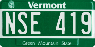 VT license plate NSE419