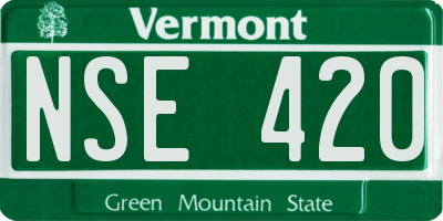 VT license plate NSE420