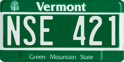 VT license plate NSE421