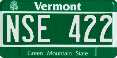 VT license plate NSE422