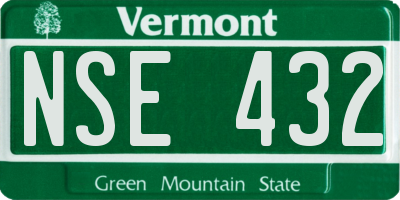 VT license plate NSE432
