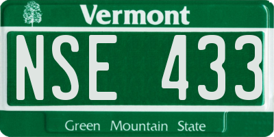 VT license plate NSE433