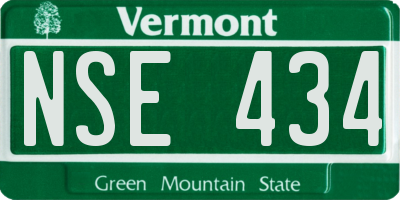 VT license plate NSE434