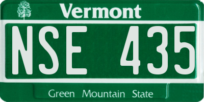 VT license plate NSE435