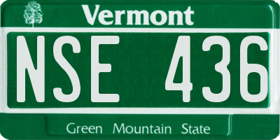 VT license plate NSE436