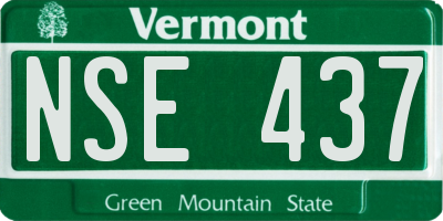 VT license plate NSE437