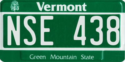 VT license plate NSE438