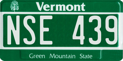 VT license plate NSE439