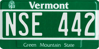 VT license plate NSE442