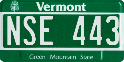 VT license plate NSE443