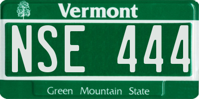 VT license plate NSE444