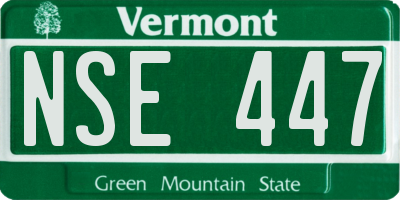 VT license plate NSE447