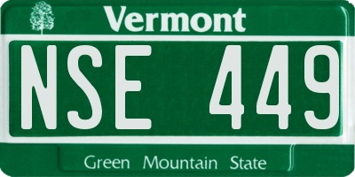 VT license plate NSE449