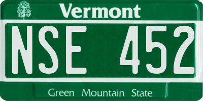 VT license plate NSE452