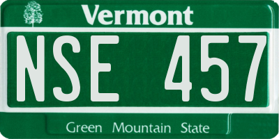 VT license plate NSE457