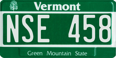 VT license plate NSE458
