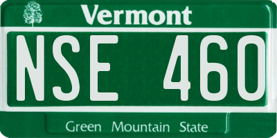 VT license plate NSE460