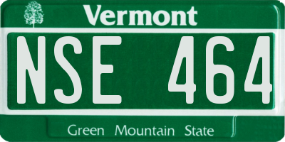 VT license plate NSE464
