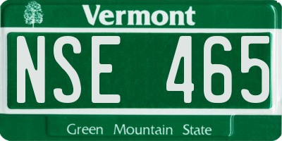 VT license plate NSE465