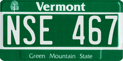 VT license plate NSE467