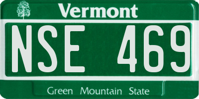 VT license plate NSE469